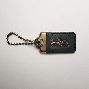 Coach 1941 Horse Carriage Hang Tag Bag Charm - Brass Midnight Navy V2